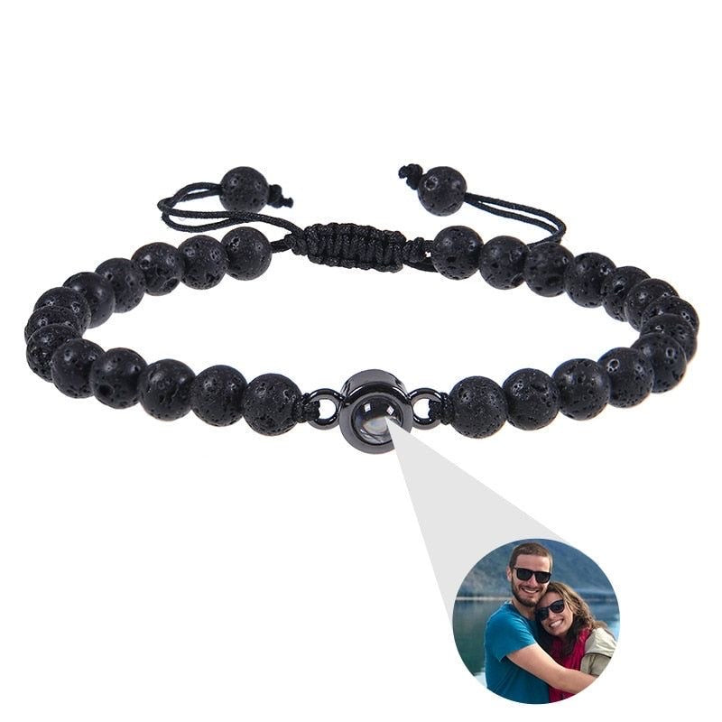 The photo projection stone beads bracelet