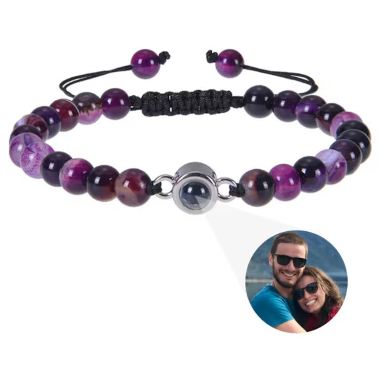 The photo projection stone beads bracelet