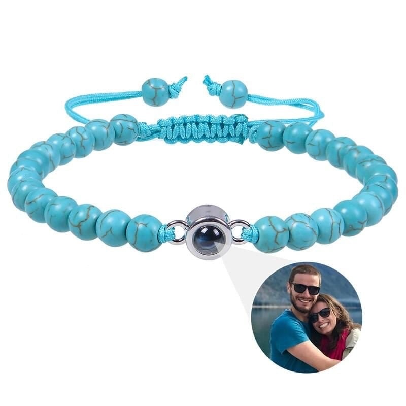 The photo projection stone beads bracelet