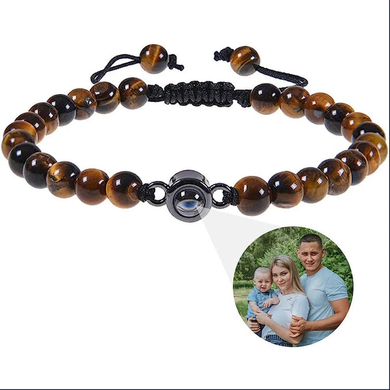 The photo projection stone beads bracelet