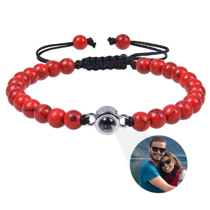 The photo projection stone beads bracelet