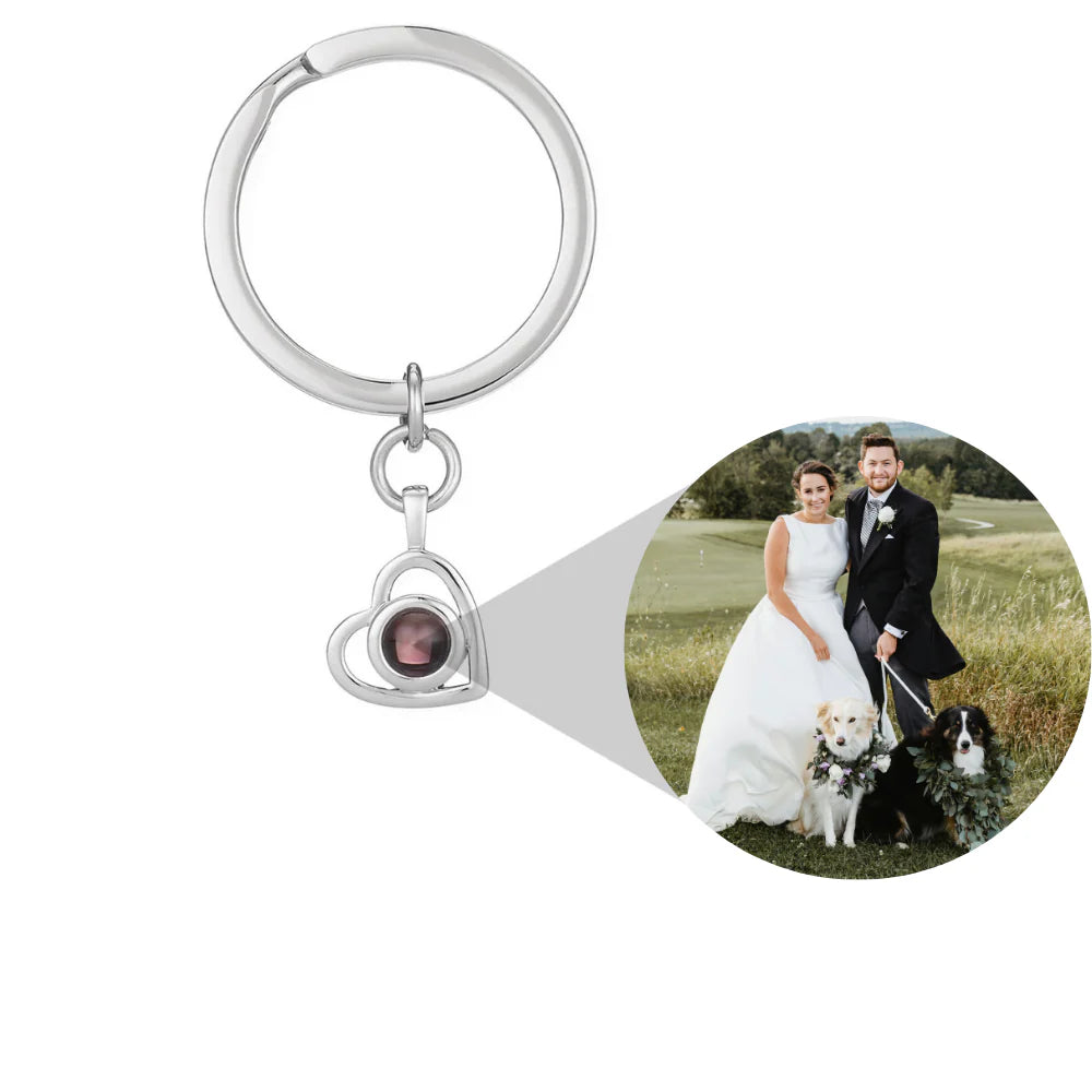 Heart keychain photo projection