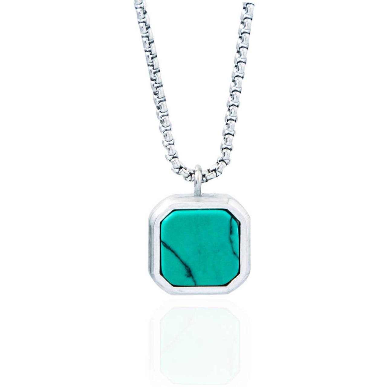 The Turquoise Stone Square Necklace